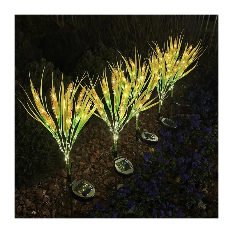 Set 2 Lămpi Solare Decorative Spice de Grâu 60 cm, IP66, LED cu Senzor Lumină