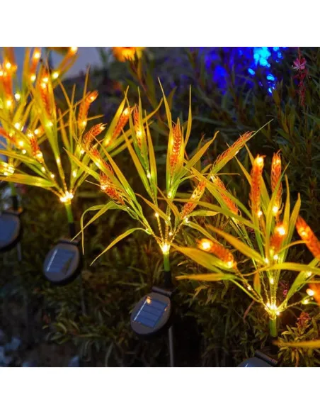 Set 2 Lămpi Solare Decorative Spice de Grâu 60 cm, IP66, LED cu Senzor Lumină