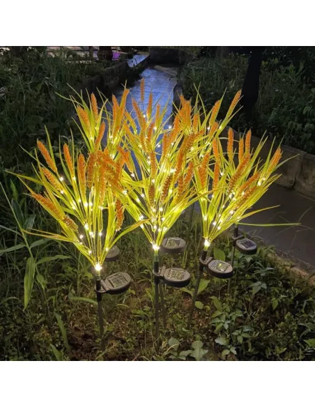 Set 2 Lămpi Solare Decorative Spice de Grâu 60 cm, IP66, LED cu Senzor Lumină