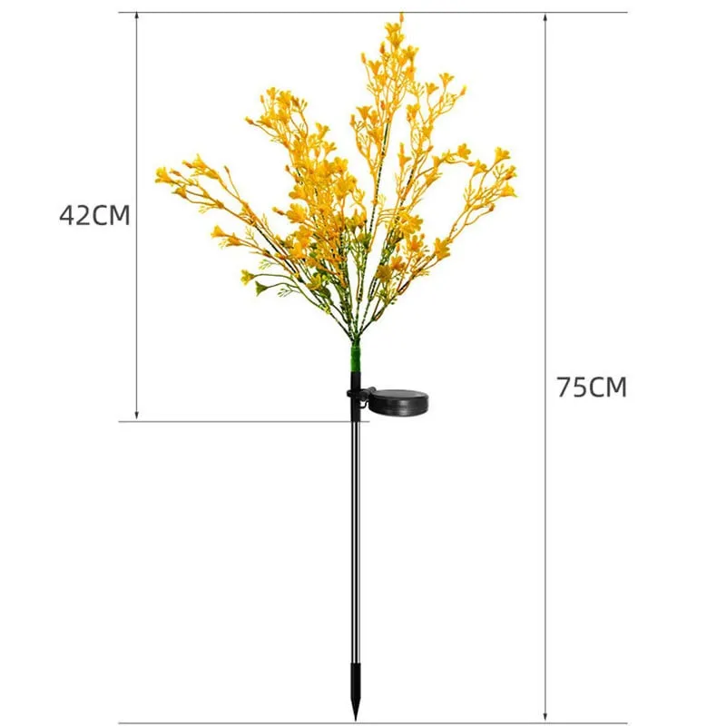 Set 2 Lămpi Solare LED Flori de Rapiță, IP66, Înălțime 75 cm