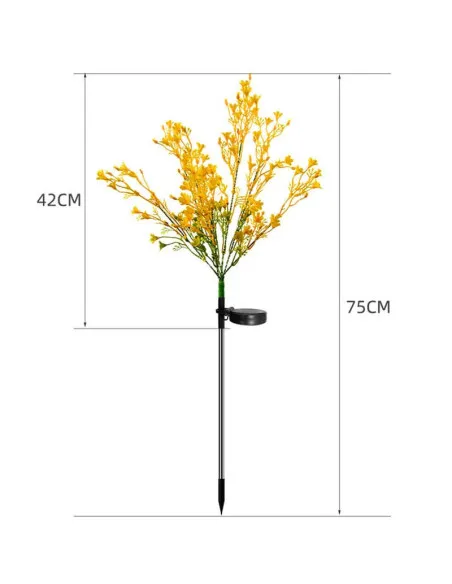 Set 2 Lămpi Solare LED Flori de Rapiță, IP66, Înălțime 75 cm