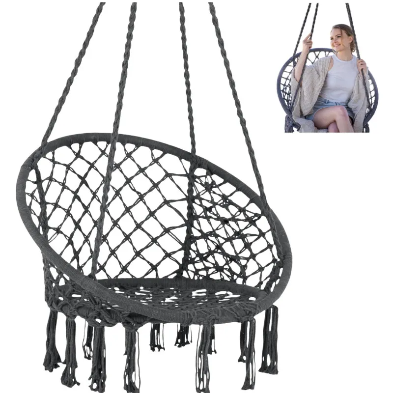 Leagăn Balansoar Circular Suspendat Tip Hamac, stil brazilian, pentru casă, grădină sau terasă