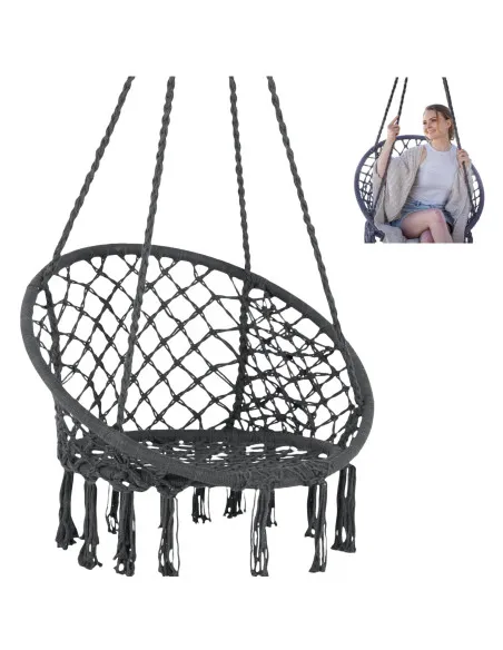 Leagăn Balansoar Circular Suspendat Tip Hamac, stil brazilian, pentru casă, grădină sau terasă