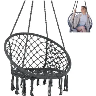 Leagăn Balansoar Circular Suspendat Tip Hamac, stil brazilian, pentru casă, grădină sau terasă