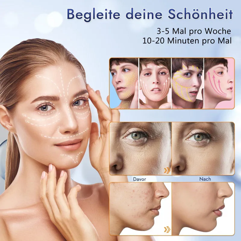 Mască LED Facială 7 Culori, 270 LED-uri, Reîncărcabilă, Anti-Îmbătrânire