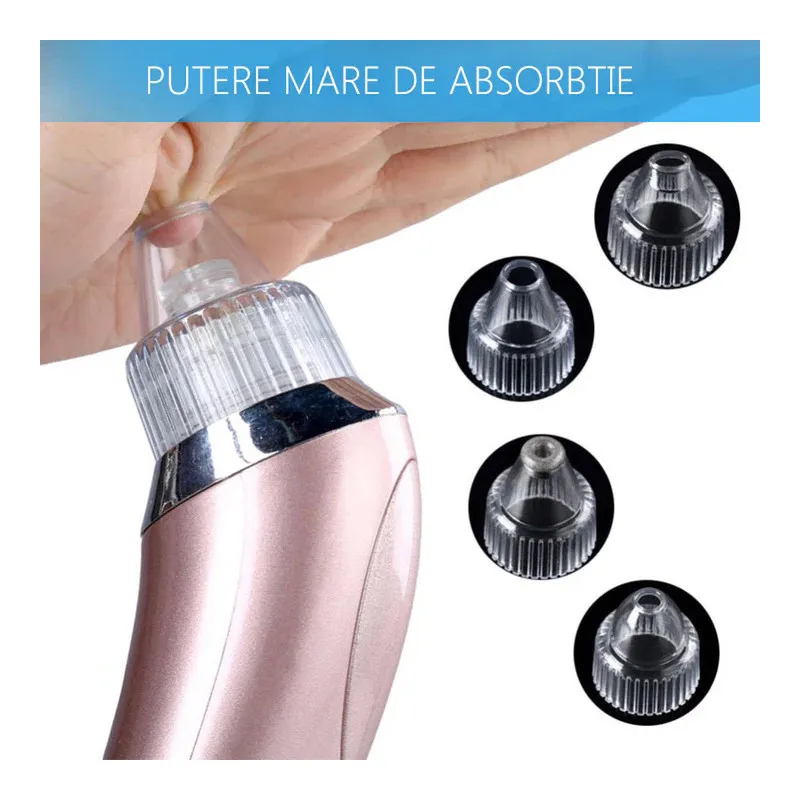Aspirator Vacuum Facial Cleanser pentru Curățarea Tenului, Cosuri, Puncte Negre, Pori și Acnee