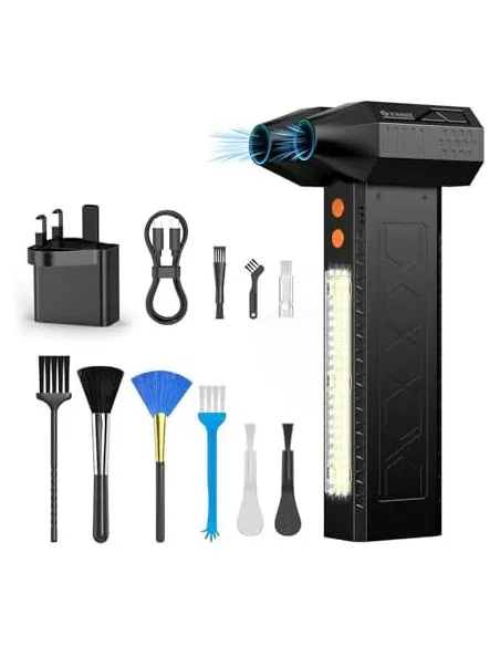 Suflantă Electrică de Aer XJUGEZ Dual Motors, 180.000 RPM x2, 4 Trepte, LED, 20.000 mAh