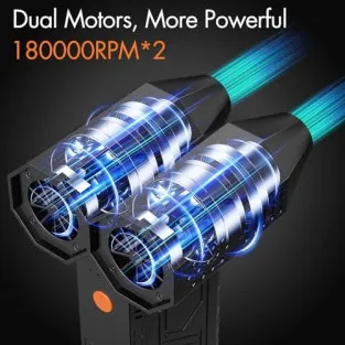 Suflantă Electrică de Aer XJUGEZ Dual Motors, 180.000 RPM x2, 4 Trepte, LED, 20.000 mAh 2