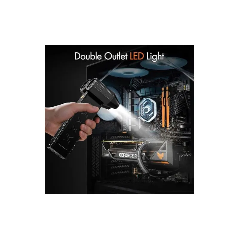 Suflantă Electrică de Aer XJUGEZ Dual Motors, 180.000 RPM x2, 4 Trepte, LED, 20.000 mAh
