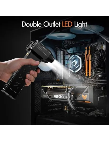 Suflantă Electrică de Aer XJUGEZ Dual Motors, 180.000 RPM x2, 4 Trepte, LED, 20.000 mAh