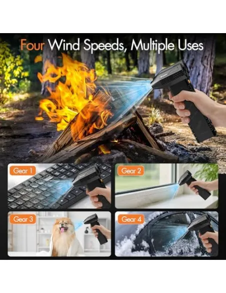 Suflantă Electrică de Aer XJUGEZ Dual Motors, 180.000 RPM x2, 4 Trepte, LED, 20.000 mAh