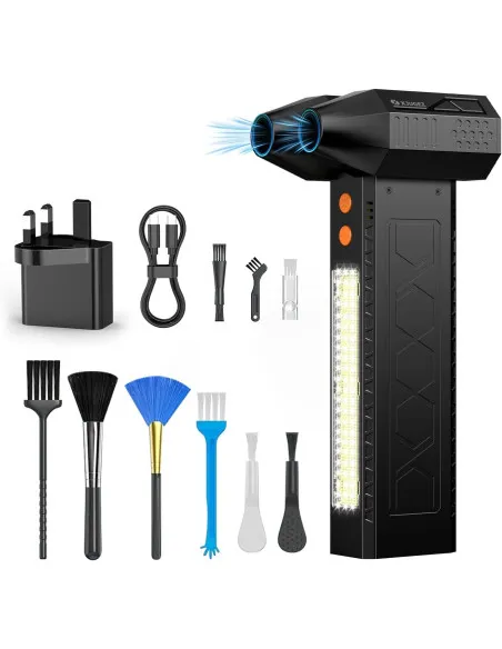 Suflantă Electrică de Aer XJUGEZ Dual Motors, 180.000 RPM x2, 4 Trepte, LED, 20.000 mAh