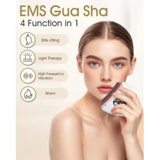 Masaj Facial Electric Gua Sha KIMTAR, EMS cu Încălzire și Vibrații, Piatră Bian Naturală 2