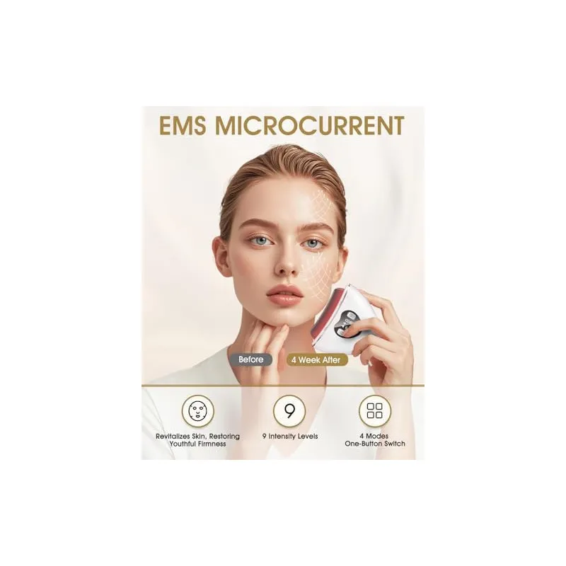 Masaj Facial Electric Gua Sha KIMTAR, EMS cu Încălzire și Vibrații, Piatră Bian Naturală