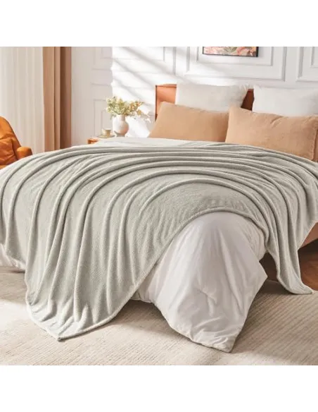 Pătură Pufoasă EMME Queen Size, 203x229 cm, Microfibră, Gri