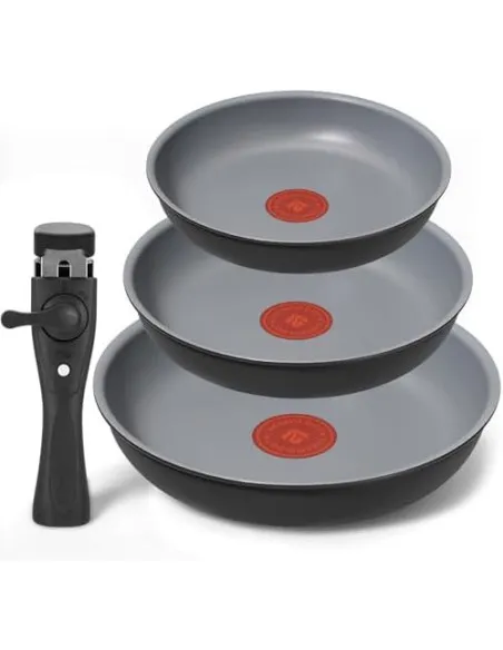 Set 3 Tigăi cu Inducție BLAZANT, 20/24/28 cm, Thermo-Signal, Mâner Detașabil, Antiaderent PFOA-Free