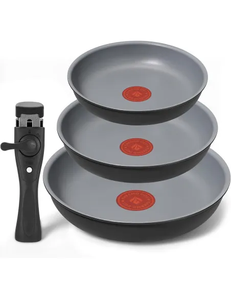 Set 3 Tigăi cu Inducție BLAZANT, 20/24/28 cm, Thermo-Signal, Mâner Detașabil, Antiaderent PFOA-Free