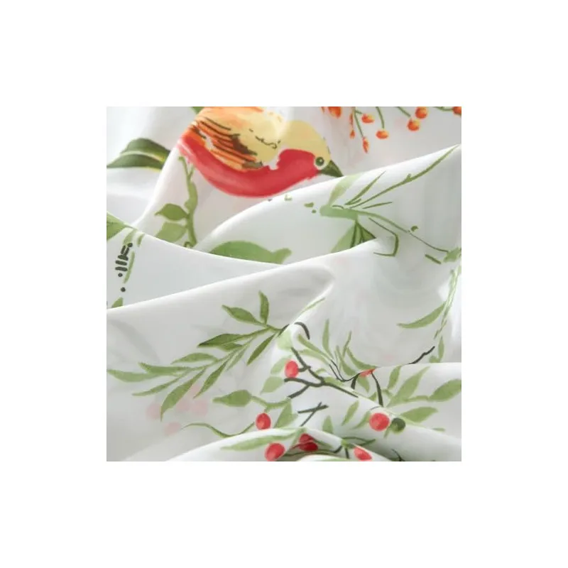 Lenjerie de pat DXHOME Microfibră, 155x220 cm, Model Floral Frunze Verzi, 3 Piese