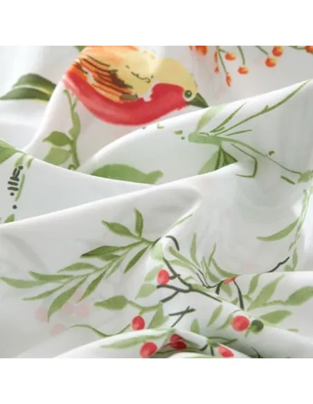 Lenjerie de pat DXHOME Microfibră, 155x220 cm, Model Floral Frunze Verzi, 3 Piese