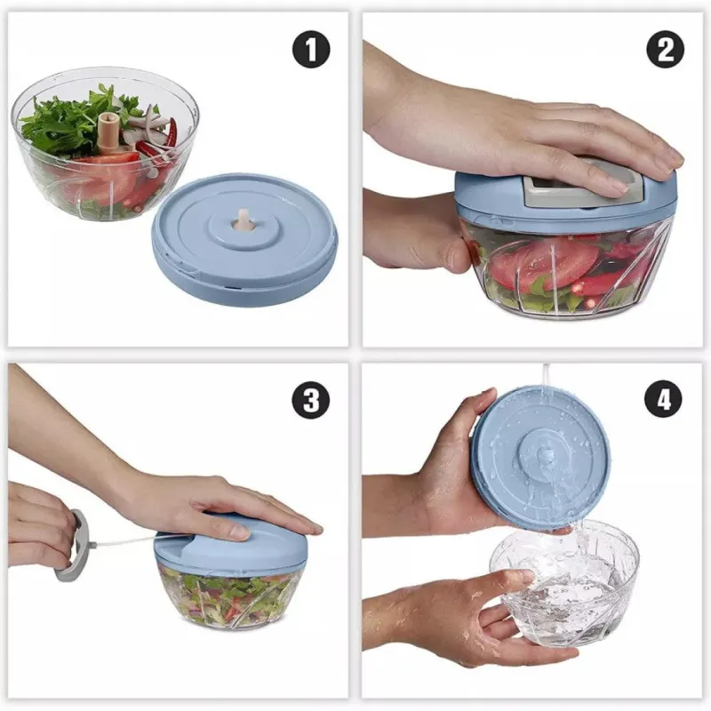 Tocator manual pentru legume cu 3 lame