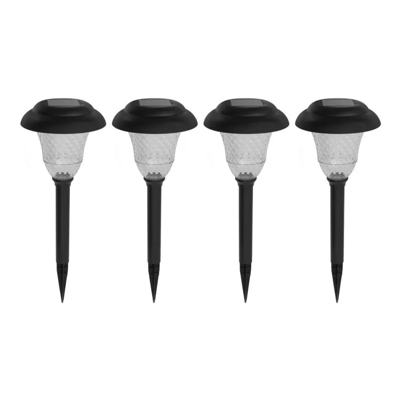 Set 4 Lămpi Solare LED de Grădină, 2 Moduri Iluminare: Alb Cald și RGB