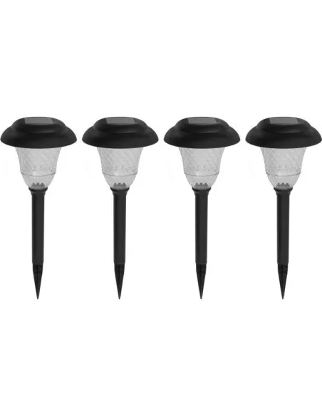 Set 4 Lămpi Solare LED de Grădină, 2 Moduri Iluminare: Alb Cald și RGB