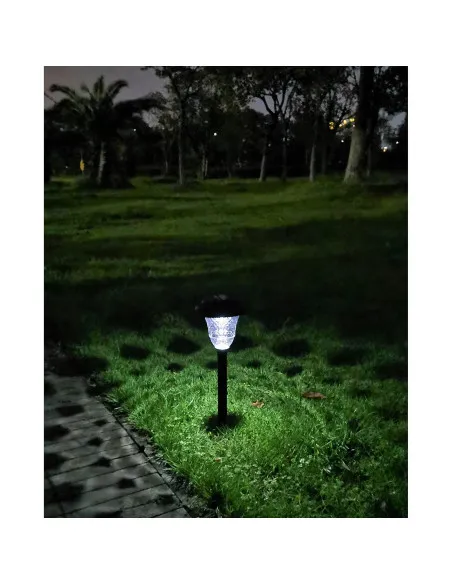 Set 4 Lămpi Solare LED de Grădină, 2 Moduri Iluminare: Alb Cald și RGB