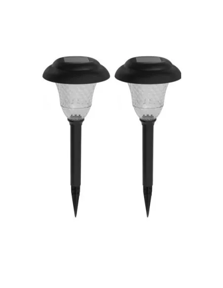 Set 4 Lămpi Solare LED de Grădină, 2 Moduri Iluminare: Alb Cald și RGB