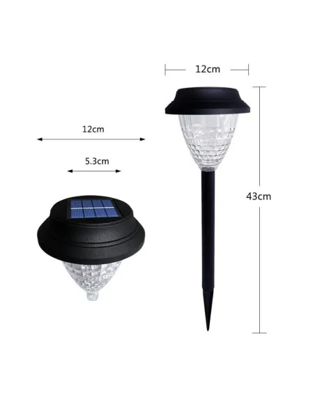 Set 4 Lămpi Solare LED de Grădină, 2 Moduri Iluminare: Alb Cald și RGB
