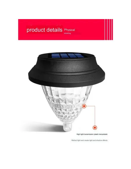 Set 4 Lămpi Solare LED de Grădină, 2 Moduri Iluminare: Alb Cald și RGB