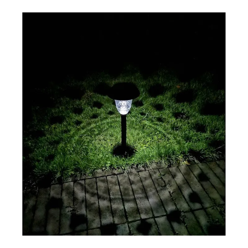 Set 4 Lămpi Solare LED de Grădină, 2 Moduri Iluminare: Alb Cald și RGB