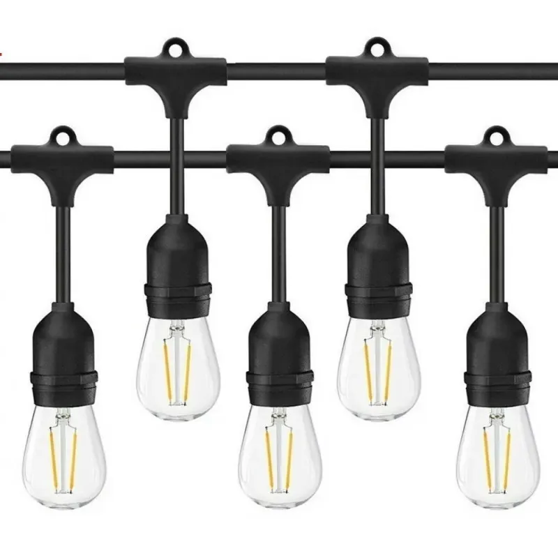 Ghirlanda Luminoasa, 10 Metri cu 20 Becuri, interconectabila, 2 filamente pe bec, 220V, alb cald