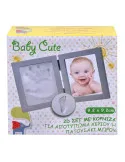 Kit amprenta 2D mulaj bebe + rama foto din lemn