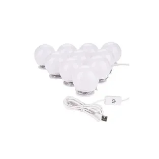 Set 10 becuri LED pentru oglinda make-up, cu