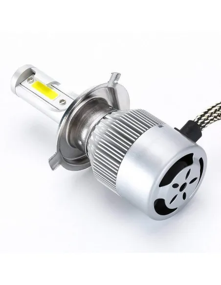 Set 2 becuri auto LED C6 H4 6000K cu 2 faze