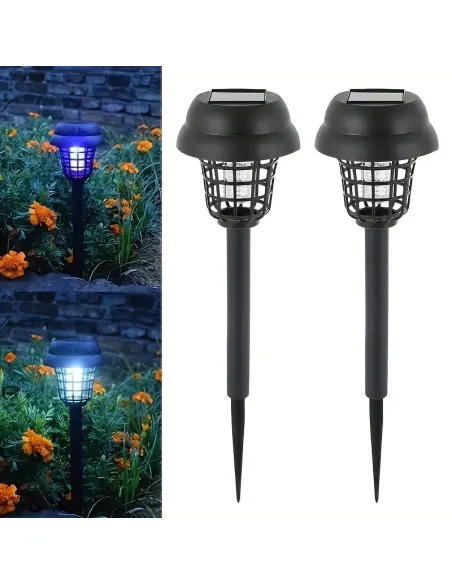 Set 2x Felinar solar LED cu lumină UV anti insecte ,42cm