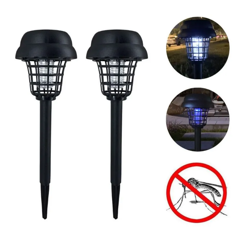 Set 2x Felinar solar LED cu lumină UV anti insecte ,42cm