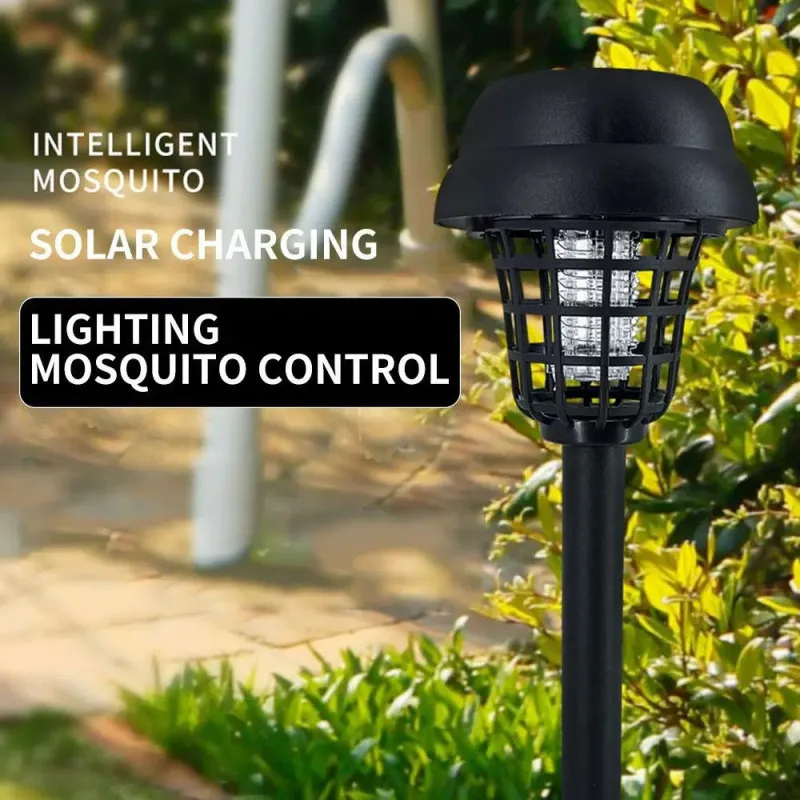Set 2x Felinar solar LED cu lumină UV anti insecte ,42cm