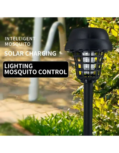 Set 2x Felinar solar LED cu lumină UV anti insecte ,42cm