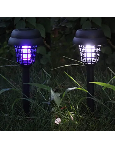 Set 2x Felinar solar LED cu lumină UV anti insecte ,42cm