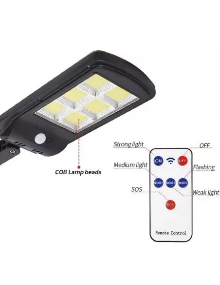 2 x Lampa Solara Tip Stradala 150 LED COB cu 6
