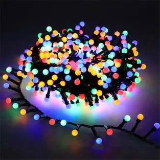 Instalatie de Craciun, bilute cluster 480 Led, multicolor, lungime 10m ,interconectabile, 8 jocuri lumini