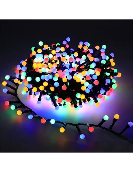 Instalatie de Craciun, bilute cluster 480 Led, multicolor, lungime 10m ,interconectabile, 8 jocuri lumini