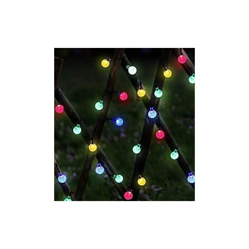 Instalatie solara bila cristal mare, 50 led-uri, Multicolor, 6.5 m, DC2133C