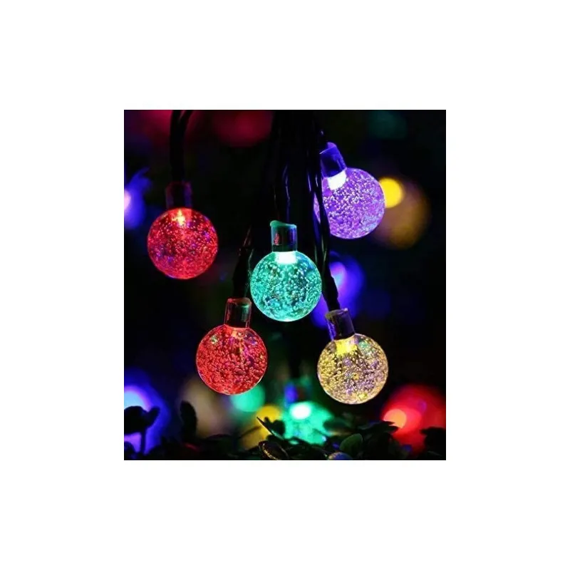 Instalatie solara bila cristal mare, 50 led-uri, Multicolor, 6.5 m, DC2133C