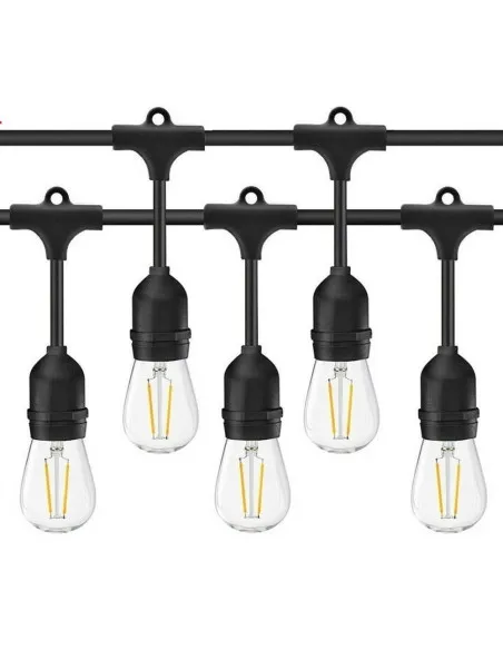 Ghirlanda Luminoasa, 10 Metri cu 10 Becuri, interconectabila, 2 filamente pe bec, 220V