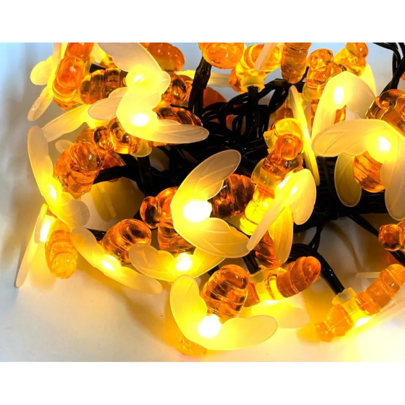 Instalatie albinute mari, 50 LED, 10 metri , 8 jocuri lumini, alimentare priza 220w
