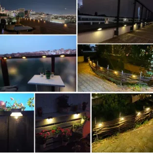 Set 4 lampi solare pentru trepte sau balcon cu senzor de lumina 2