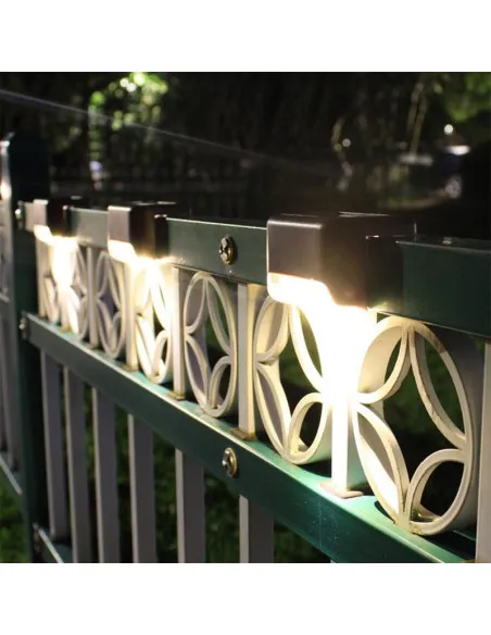 Set 4 lampi solare pentru trepte sau balcon cu senzor de lumina