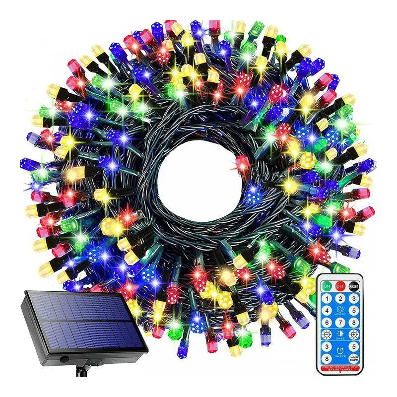 Instalatie solara sir 300 LED cu panou solar si controle,lungime 30 metri